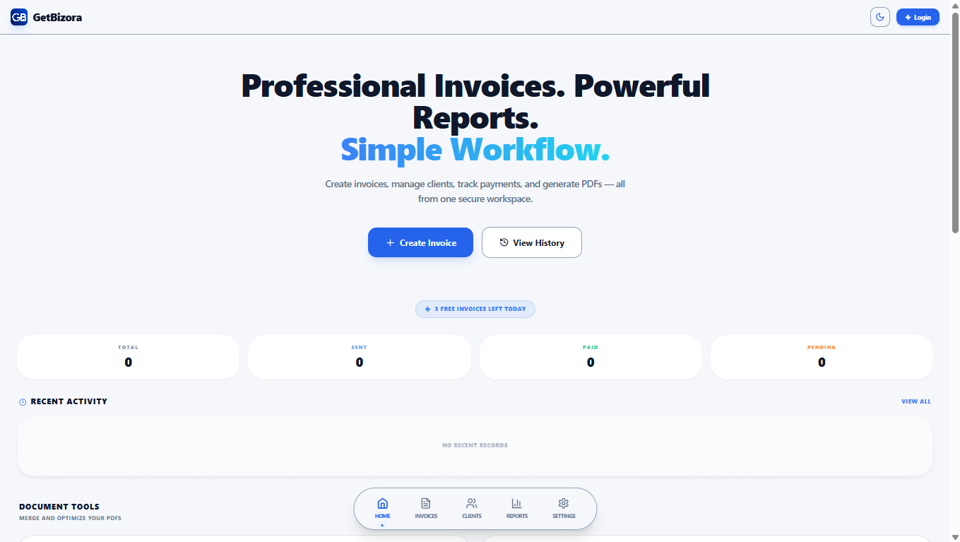 GetBizora Platform